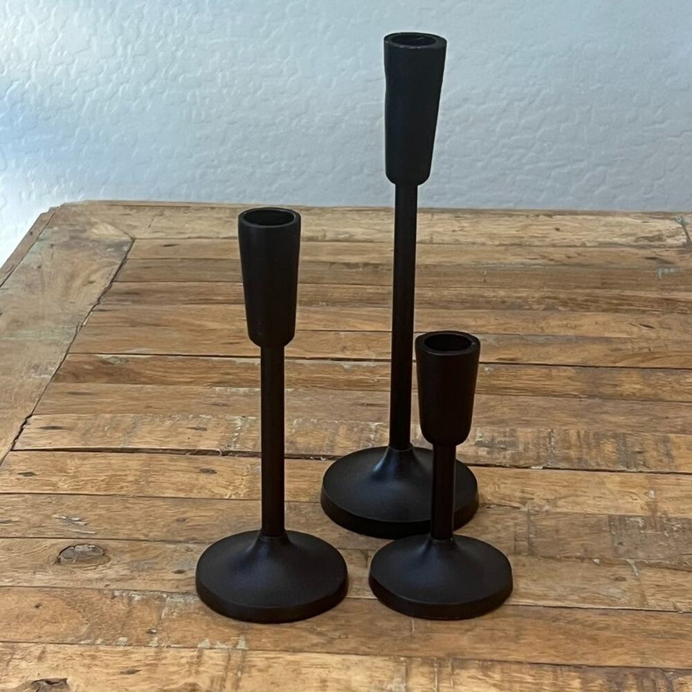 Threshold Black Aluminum Taper Candle Holders Set Of 3